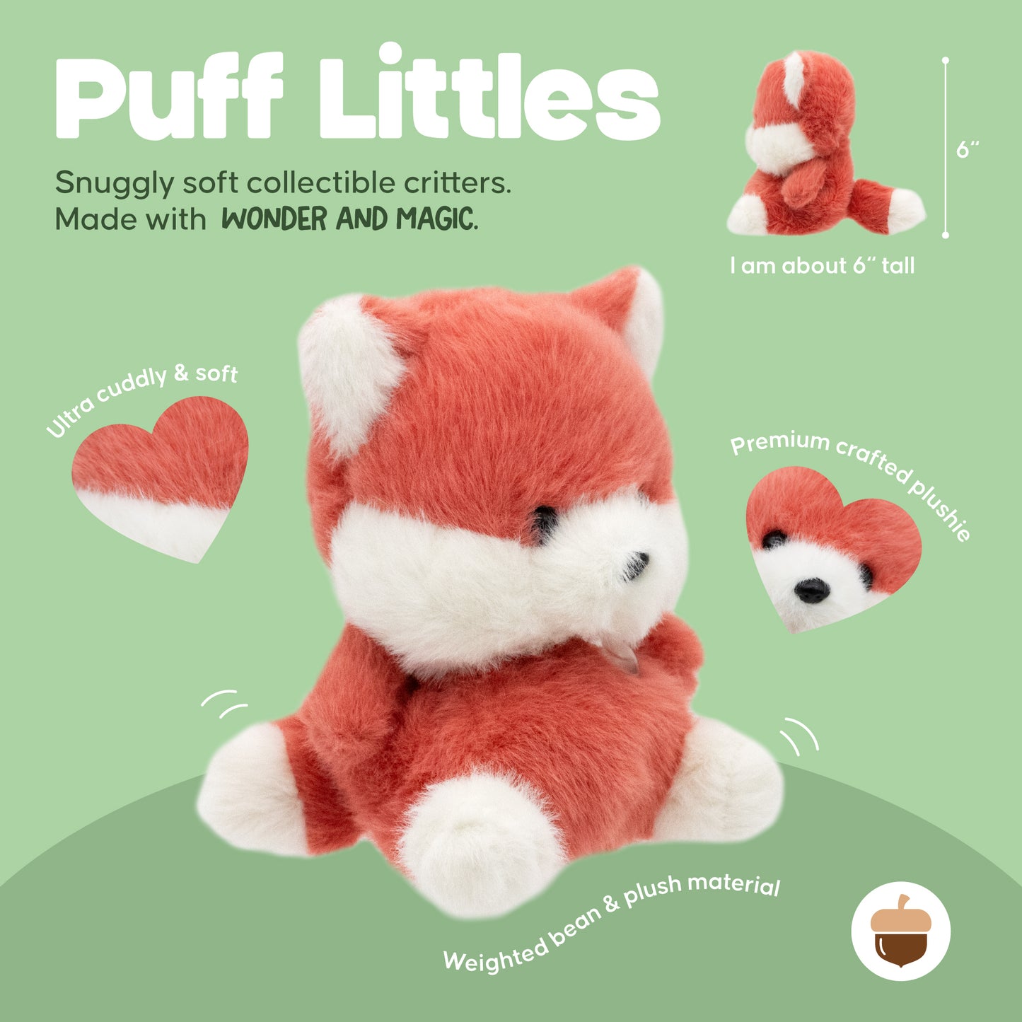 Infographic for Puff Little – Red Fox highlighting key features.