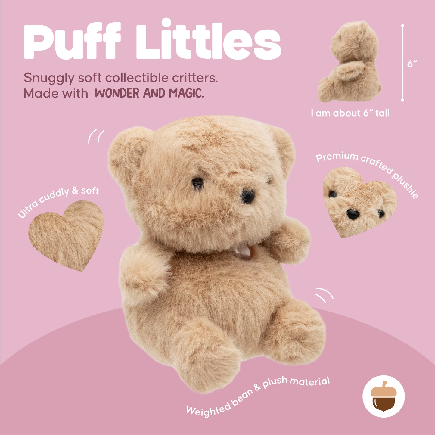 Infographic for Puff Little – Bear highlighting key features
